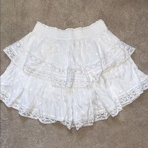 White Lace American Eagle Tiered Skirt